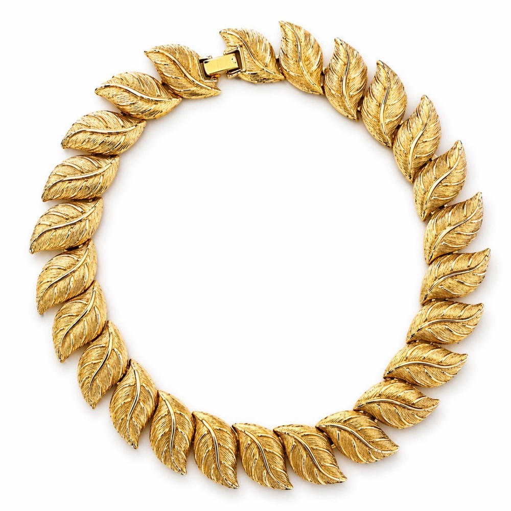 Napier Gold toned Leaf Necklace
